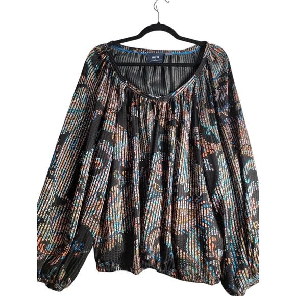 Anthropologie Maeve Madeira Burnout Blouse Top Women's Sz Large Colorful - Picture 1 of 10